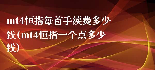 mt4恒指每首手续费多少钱(mt4恒指一个点多少钱)