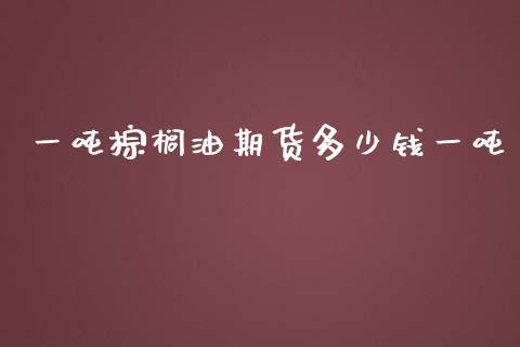 一吨棕榈油期货多少钱一吨