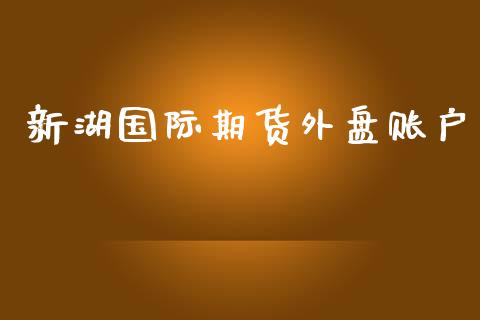 新湖国际期货外盘账户