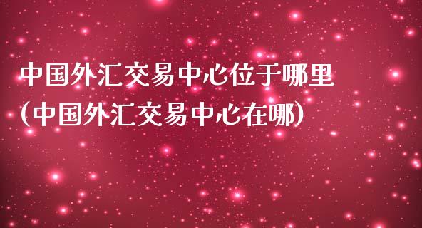 中国外汇交易中心位于哪里(中国外汇交易中心在哪)