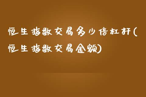 恒生指数交易多少倍杠杆(恒生指数交易金额)