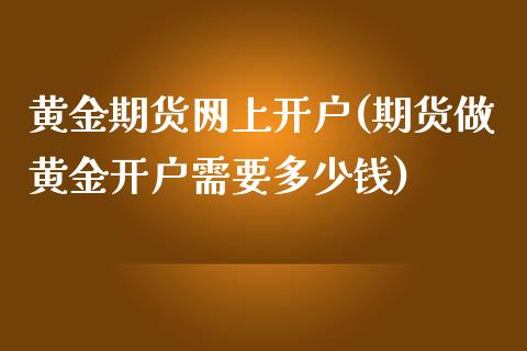 黄金期货网上开户(期货做黄金开户需要多少钱)