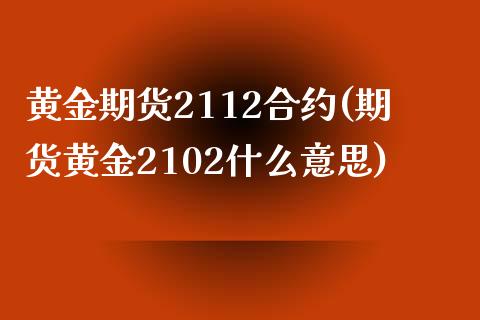 黄金期货2112合约(期货黄金2102什么意思)