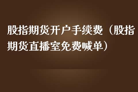 股指期货开户手续费（股指期货直播室免费喊单）